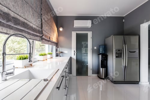 Preview: Modern kitchen with big windows