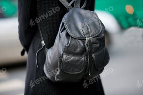 Preview: Schoolgirl with black backpack
