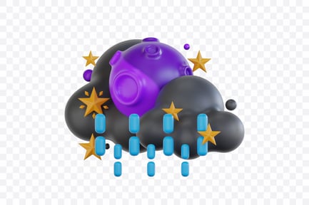 Preview: 3D Drizzling At Night With Stars