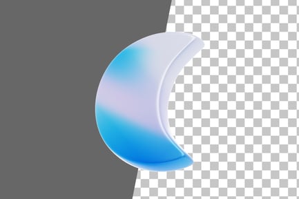 Preview: Crescent Moon Shape 3D Icon