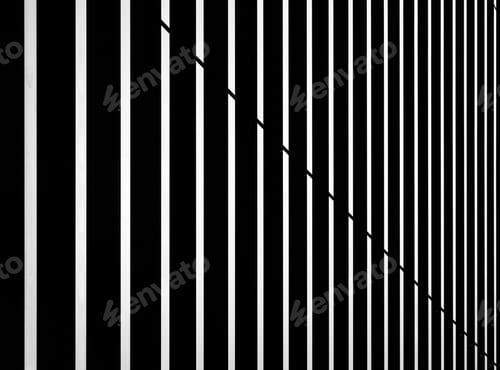 Preview: Close-up shot of a thin, black and white striped building