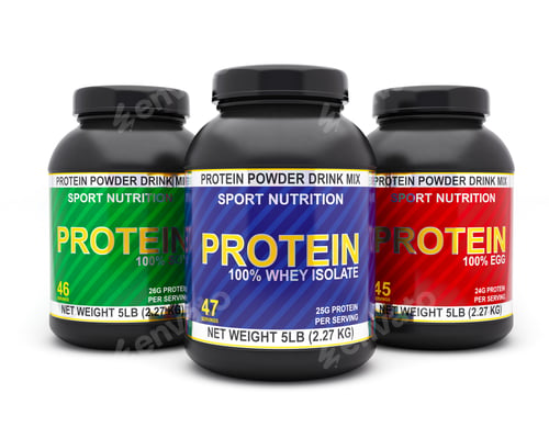 Preview: Protein jars isolated on white background