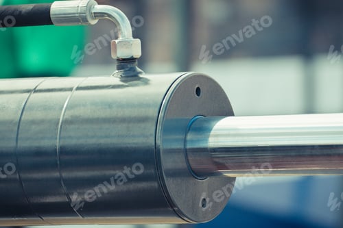 Preview: Piston or actuator of hydraulic and pneumatic machine. Technology and engineering