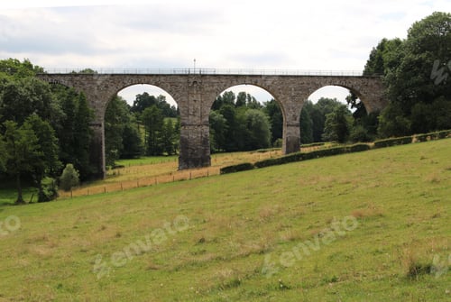 Preview: Vennbahn viaduct in the picturesque area of Aachen Brand, Kornelimunster, Germany