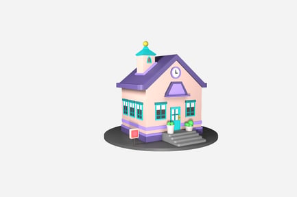 Preview: School Building 3D Illustration