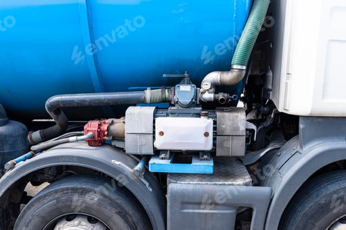 Preview: A truck with a large tank for pumping out a septic tank with a capacity of more than 20 cubic meters