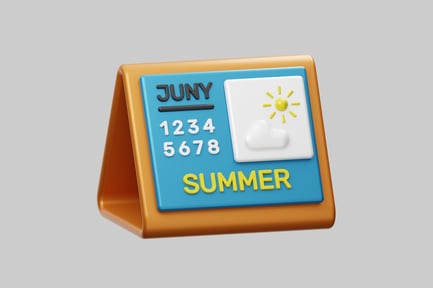 Preview: Summer calendar with sunny icon