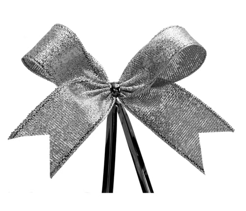 Preview: silver ribbon with bow isolated on white background