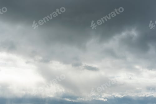 Preview: Bright blue sky with dark clouds before the rain. Beauty of nature. Aerial natural background
