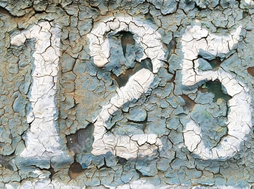 Preview: Aged Plate With Number One Hundred And Twenty Five