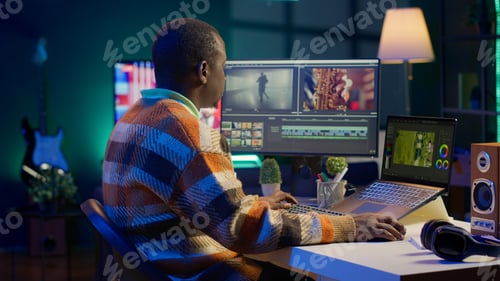 Preview: Video maker producing footage with artistic editing software