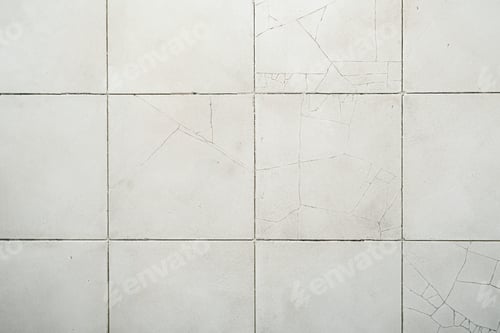Preview: Old cracked tile. Grey old marble texture for background or tiles floor decorative design. Cement co