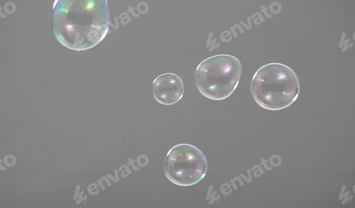 Preview: Shampoo bubbles floating like flying in the air by wind blow
