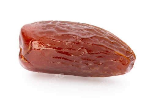 Preview: Dry dates isolated on white background. Top view. Flat lay pattern.