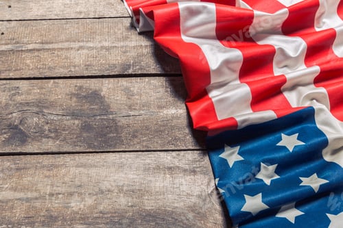Preview: American Flag on Rustic Wood Background