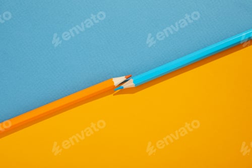 Preview: Concept of supplies for drawing - Colorful pencils