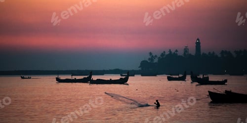 Preview: Fishing port near Varkala, Kerala, India