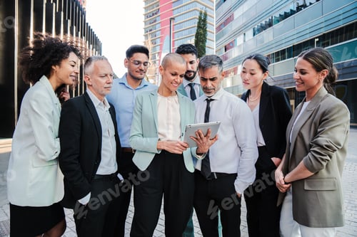 Preview: Group of business people teamwork or coworkers talking on a briefing coperating together
