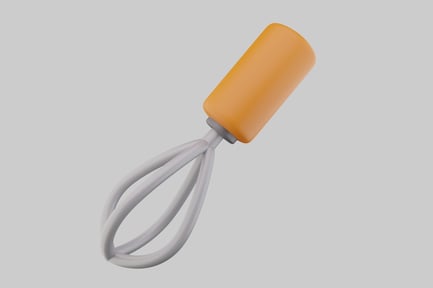 Batidor de cocina con mango naranja