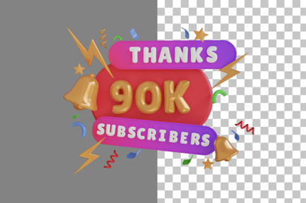 Preview: Thanks 90K Subscribers 3D Icon