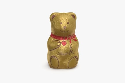 Preview: Foil Wrapped Chocolate Bear with Ribbon