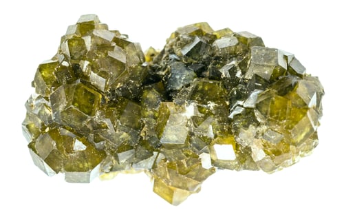 Preview: cluster of green andradite garnet crystals