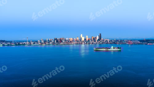 Preview: The Seattle waterfront skyline at sunset in December