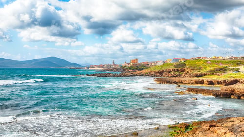 Preview: Splendid spring cityscape of Alghero town at morning