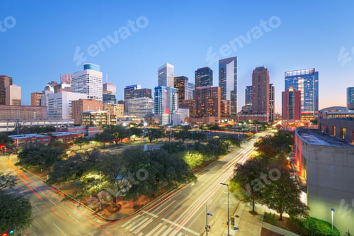 Preview: Houston, Texas, USA Downtown Blue Hour Skyline