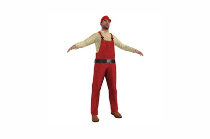 Preview: Figure man in overalls, arms outstretched