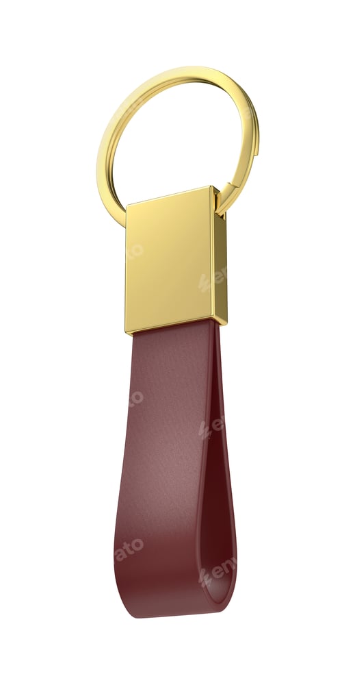 Preview: Luxury gold keychain with leather strap