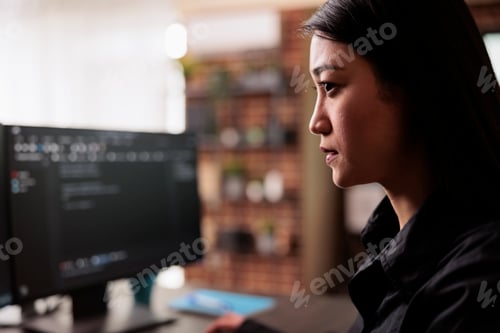 Preview: System engineer writing html code and javascript on terminal window