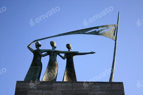 Preview: Figure three people as landmarks of mülheim an der ruhr germany