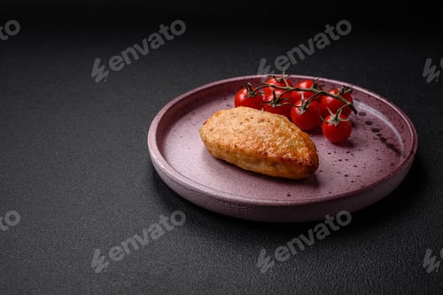 Preview: Delicious fresh fried vegetarian soybean cutlet with salt, spices and herbs