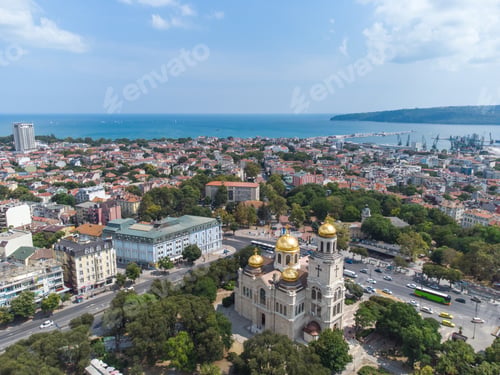 Preview: Aerial view of The Cathedral of the Assumption in Varna