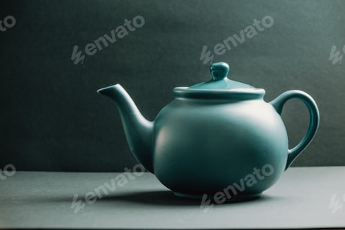 Elegant Teal Tea Pot Still Life