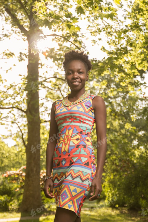 Preview: One, Young Adult, Black African American Woman, Arms Outstreched, Upper Body Shot, Urban Area