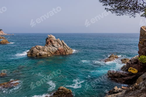 Preview: View of the sea coast in Lloret de Mar, Costa Brava, Catalonia, Spain.