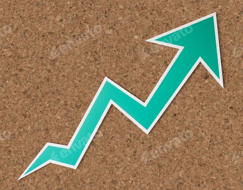 Preview: Growth up arrow icon isolated