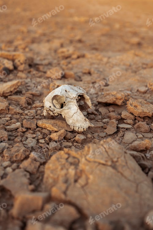 Preview: Dry Goat Skull Bone in the desert