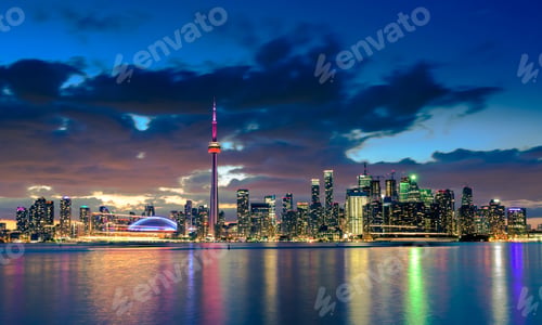 Preview: Toronto city skyline at night, Ontario, Canada
