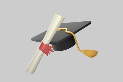 Preview: Graduation cap with diploma