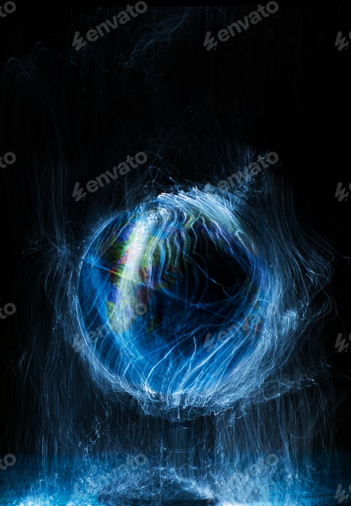 Preview: Destroying our planet virus. Destroying Earth globe. Global catastrophe concept