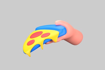 Preview: Cartoon hand holding pizza slice