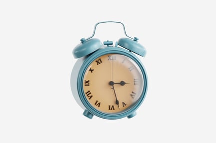 Preview: Close-Up of 3D Blue Alarm Clock