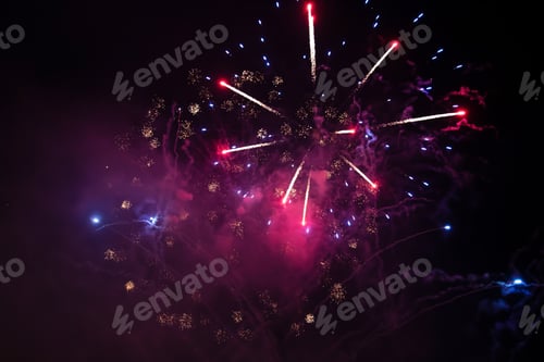 Preview: Fireworks at New Year. Abstract holiday background.