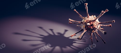 Preview: Coronavirus Cell Floating in a Dark Environment