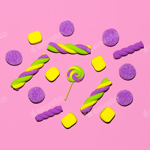 Preview: Set marshmallow sweets Pink Fashion Candy Mood Flatlay Art