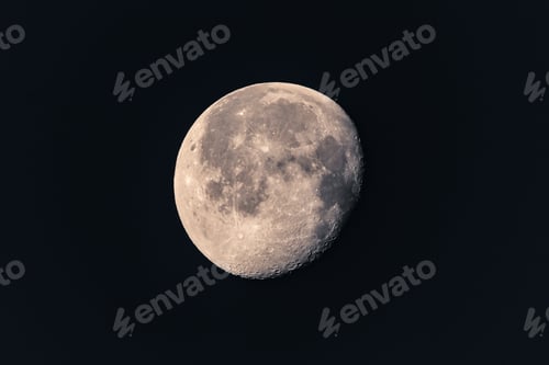 Preview: Growing phase moon in dark sky
