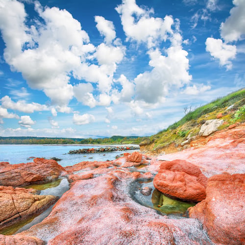 Preview: Exciting view of Red Rocks (is Scoglius Arrubius) on Cea beach.